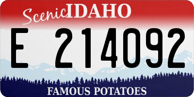 ID license plate E214092