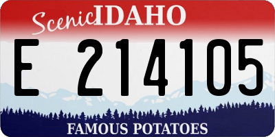 ID license plate E214105