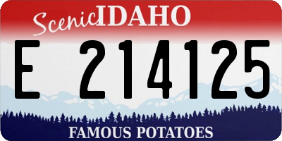 ID license plate E214125