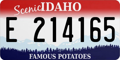 ID license plate E214165