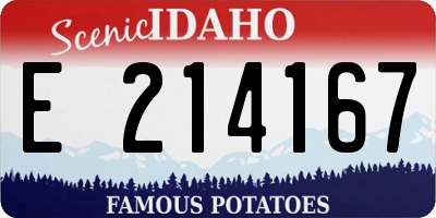 ID license plate E214167