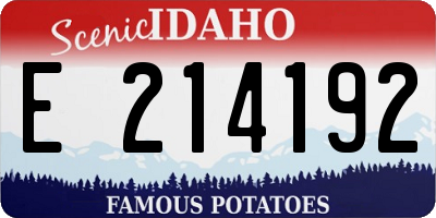 ID license plate E214192