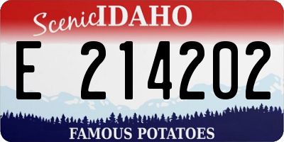 ID license plate E214202