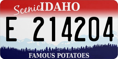 ID license plate E214204