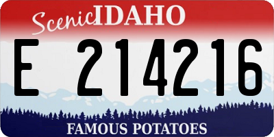 ID license plate E214216