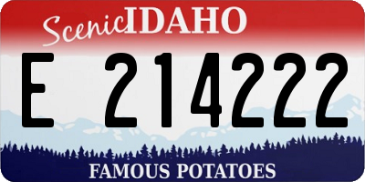 ID license plate E214222