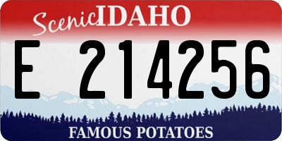 ID license plate E214256