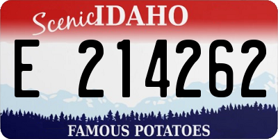 ID license plate E214262