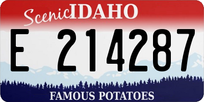 ID license plate E214287