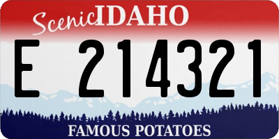 ID license plate E214321