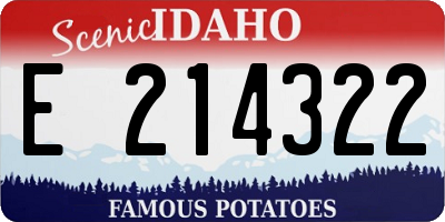 ID license plate E214322