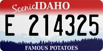 ID license plate E214325