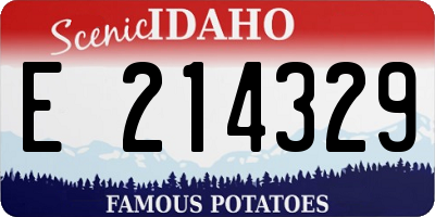 ID license plate E214329