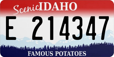 ID license plate E214347