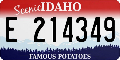 ID license plate E214349