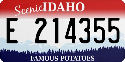 ID license plate E214355