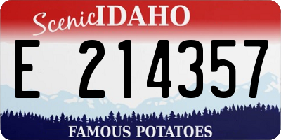 ID license plate E214357