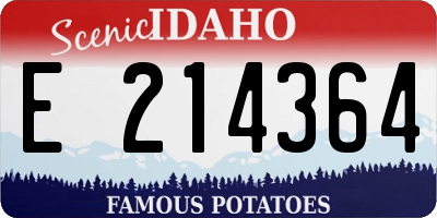 ID license plate E214364
