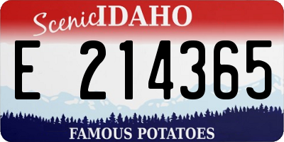 ID license plate E214365