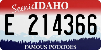 ID license plate E214366