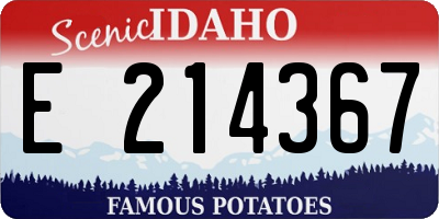 ID license plate E214367