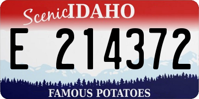 ID license plate E214372