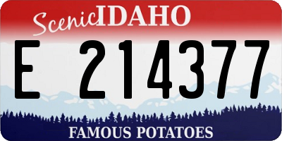 ID license plate E214377
