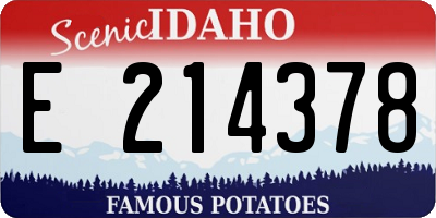 ID license plate E214378