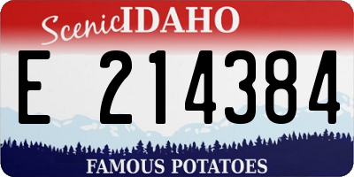 ID license plate E214384