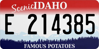ID license plate E214385