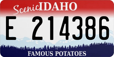 ID license plate E214386
