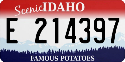 ID license plate E214397