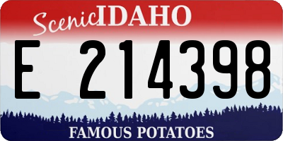 ID license plate E214398