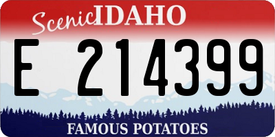 ID license plate E214399