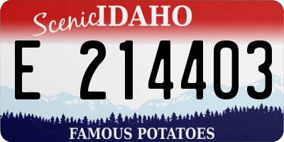 ID license plate E214403