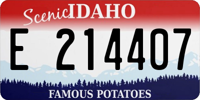 ID license plate E214407