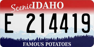 ID license plate E214419