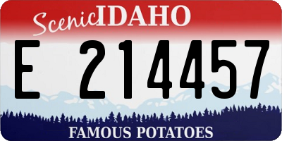 ID license plate E214457