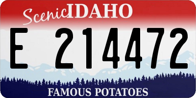 ID license plate E214472