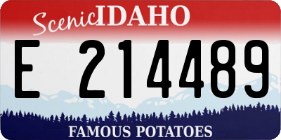 ID license plate E214489