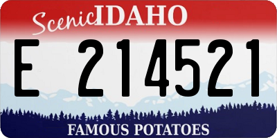 ID license plate E214521