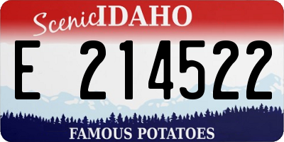 ID license plate E214522
