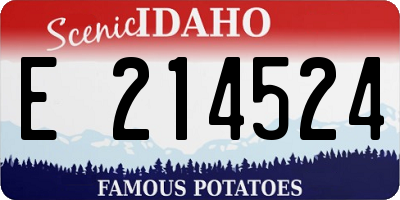 ID license plate E214524