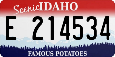 ID license plate E214534