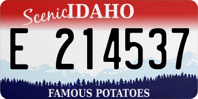 ID license plate E214537