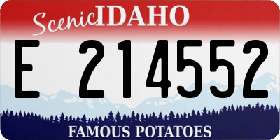 ID license plate E214552