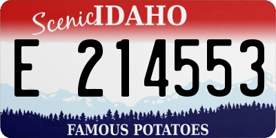 ID license plate E214553
