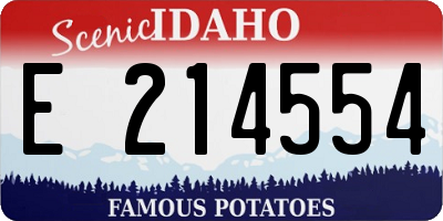 ID license plate E214554