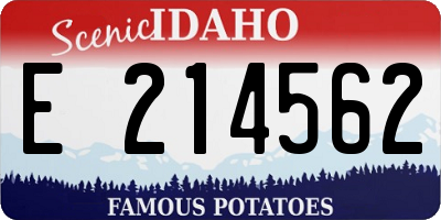 ID license plate E214562