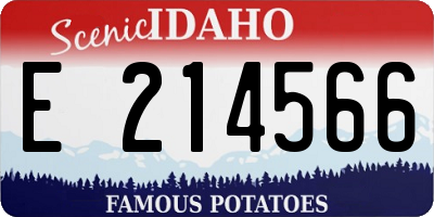 ID license plate E214566